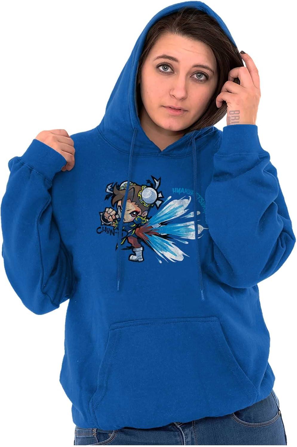 imageBrisco Brands Street Fighter ChunLi Lightning Kick Hoodie Sweatshirt Women MenRoyal