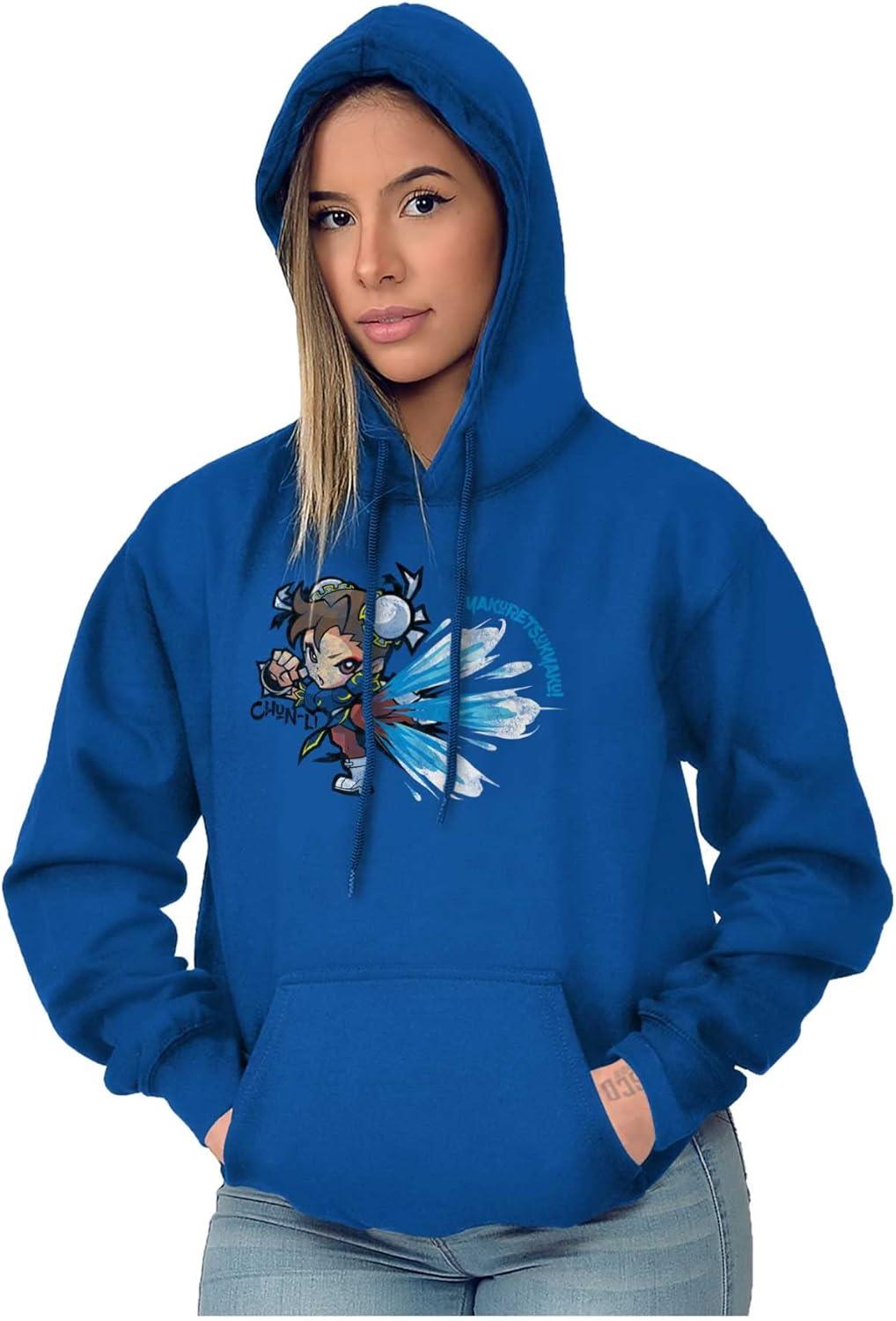 imageBrisco Brands Street Fighter ChunLi Lightning Kick Hoodie Sweatshirt Women MenRoyal