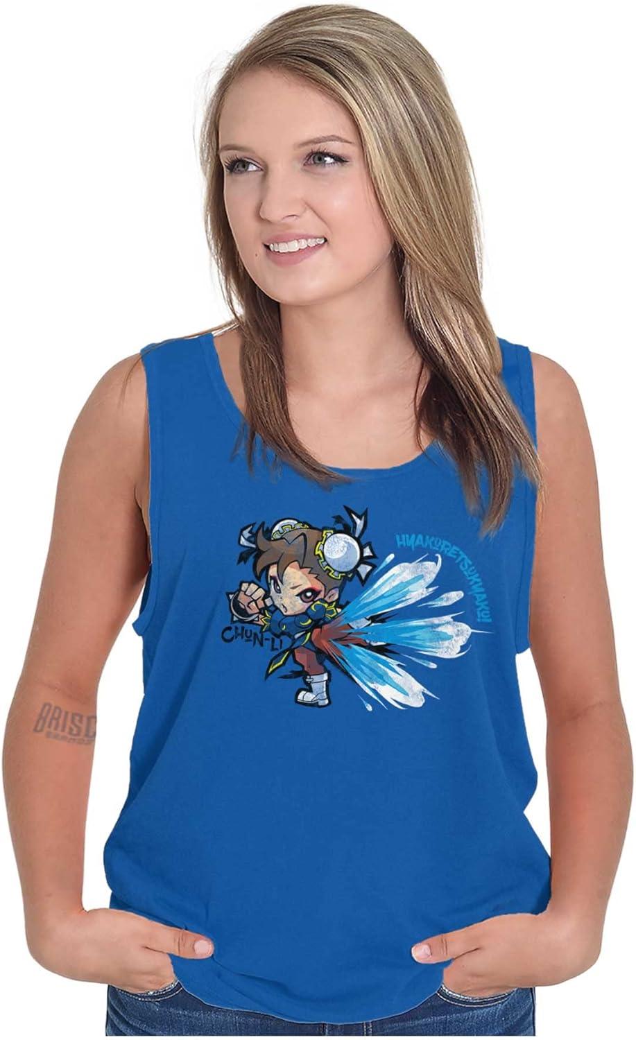 imageBrisco Brands Street Fighter ChunLi Lightning Kick Tank Top T Shirts Men WomenRoyal