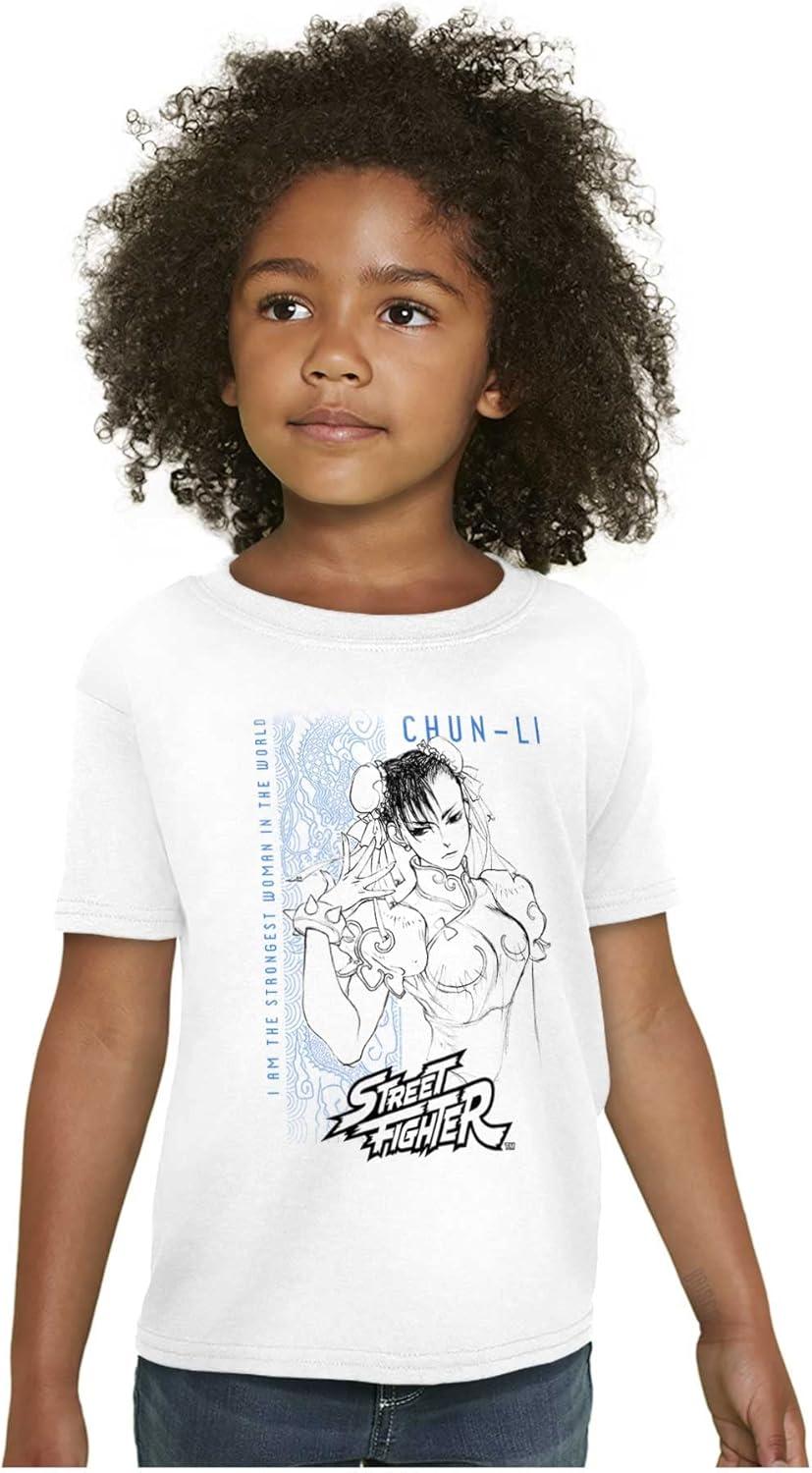imageBrisco Brands Street Fighter ChunLi Strongest Crewneck T Shirts Boy GirlWhite