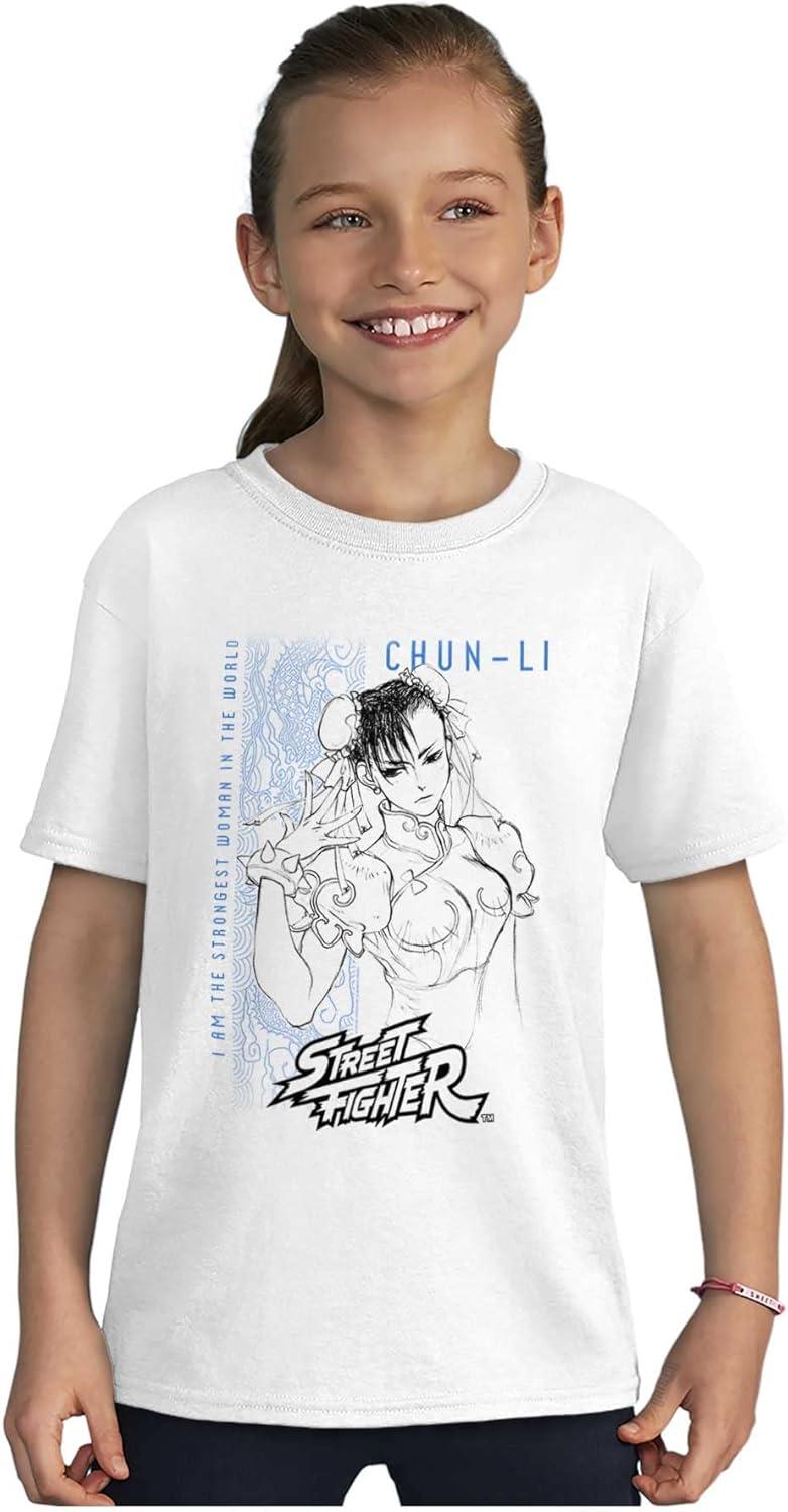 imageBrisco Brands Street Fighter ChunLi Strongest Crewneck T Shirts Boy GirlWhite