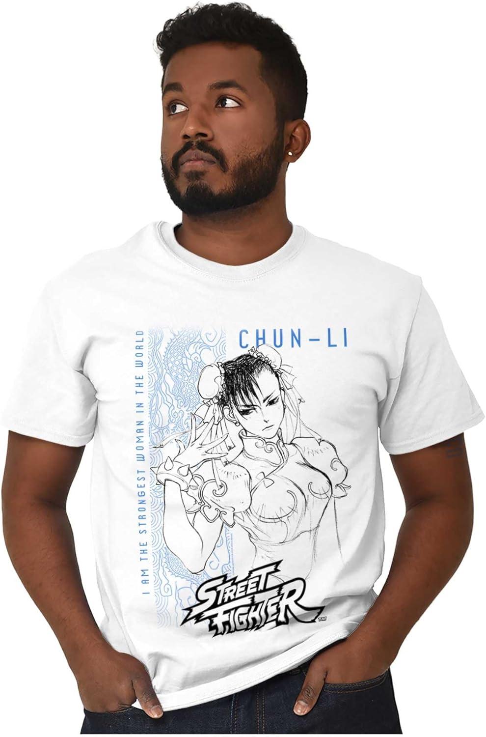 imageBrisco Brands Street Fighter ChunLi Strongest Graphic T Shirt Men or WomenWhite