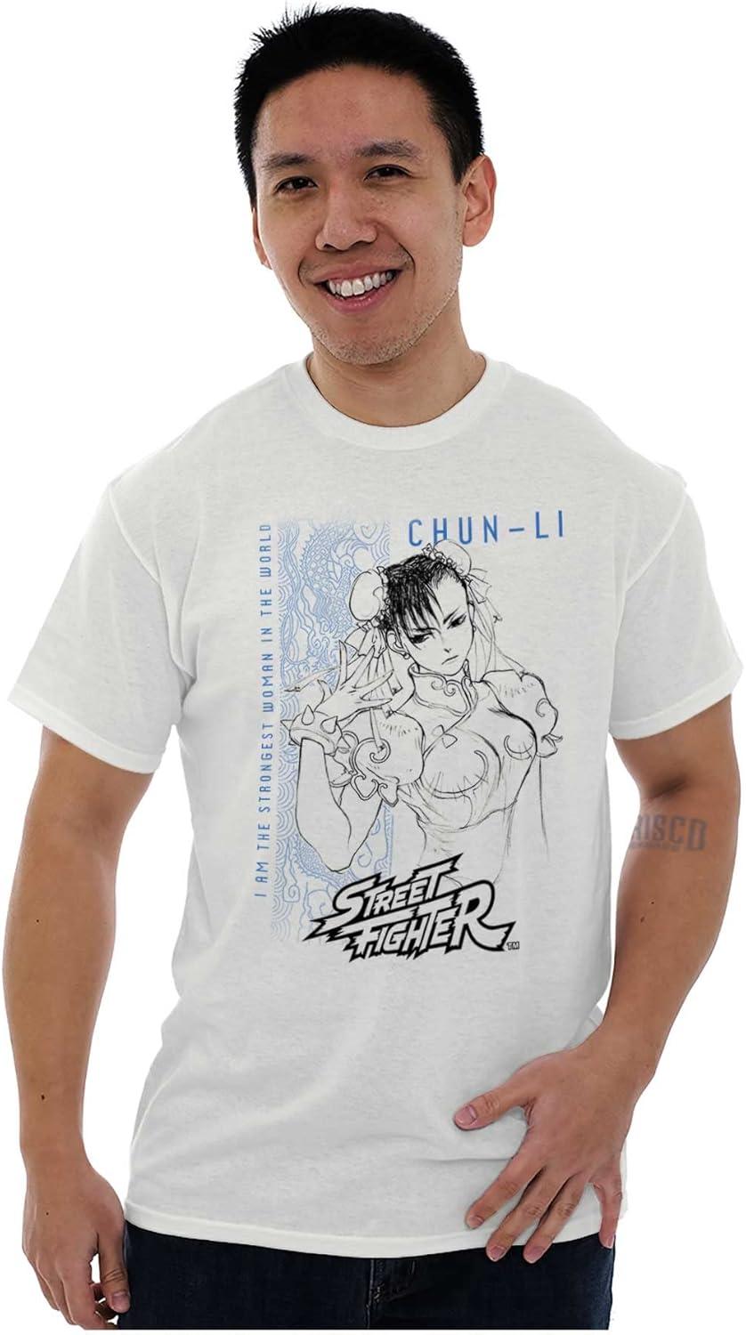 imageBrisco Brands Street Fighter ChunLi Strongest Graphic T Shirt Men or WomenWhite