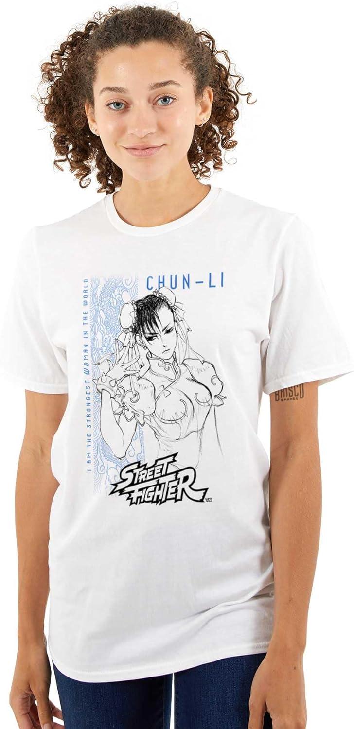 imageBrisco Brands Street Fighter ChunLi Strongest Graphic T Shirt Men or WomenWhite