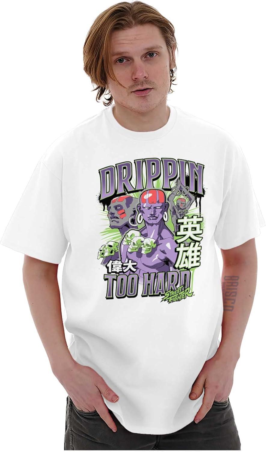 imageBrisco Brands Street Fighter Dhalsim Drippin Hard Graphic T Shirt Men or WomenWhite