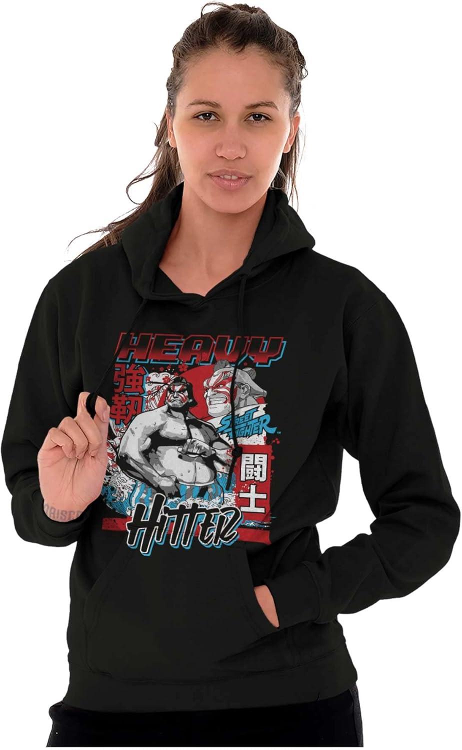 imageBrisco Brands Street Fighter E Honda Heavy Hitter Hoodie Sweatshirt Women MenBlack