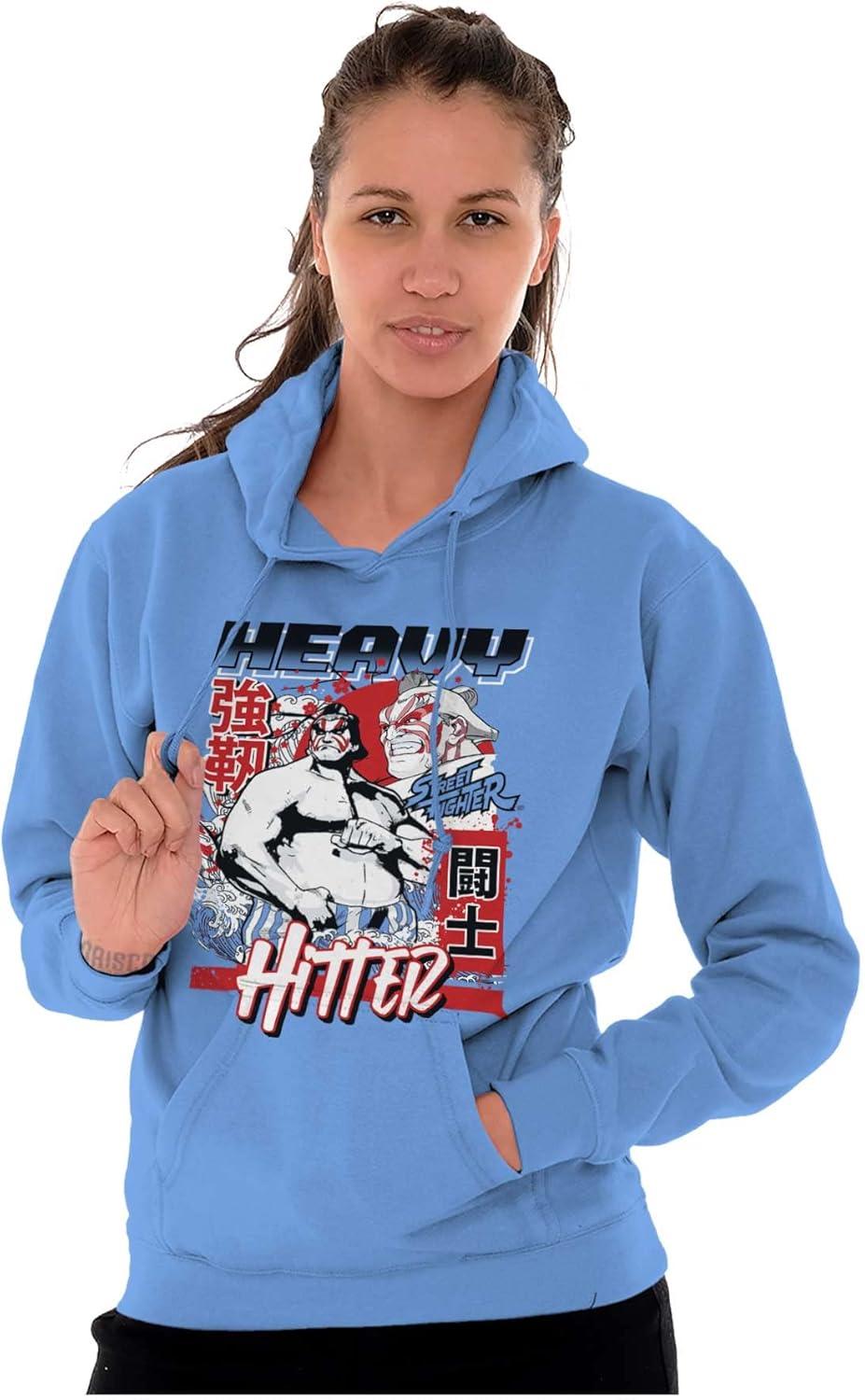 imageBrisco Brands Street Fighter E Honda Heavy Hitter Hoodie Sweatshirt Women MenCarolina Blue