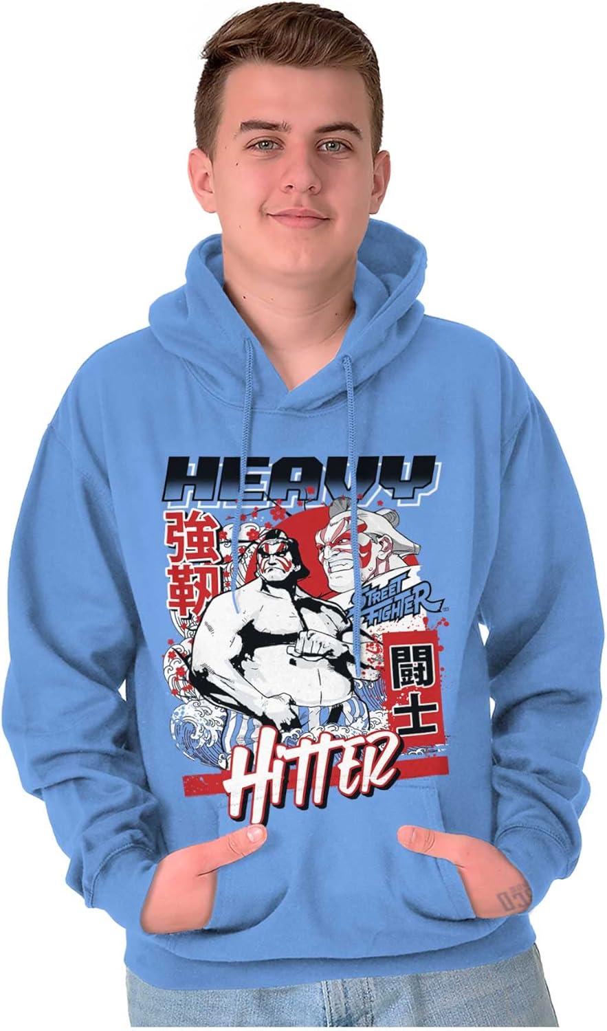 imageBrisco Brands Street Fighter E Honda Heavy Hitter Hoodie Sweatshirt Women MenCarolina Blue