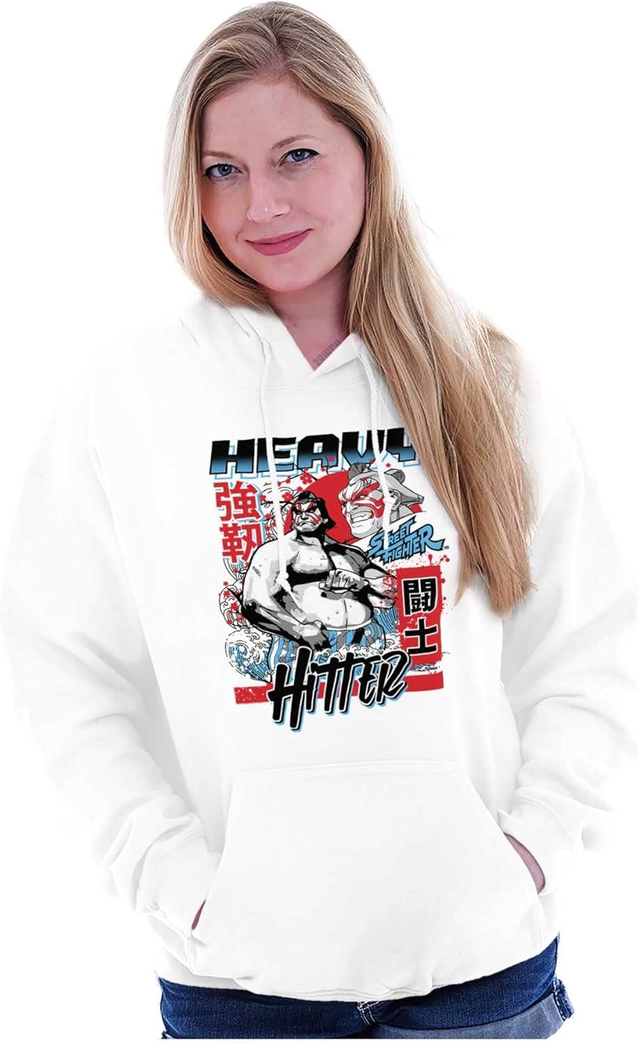 imageBrisco Brands Street Fighter E Honda Heavy Hitter Hoodie Sweatshirt Women MenWhite