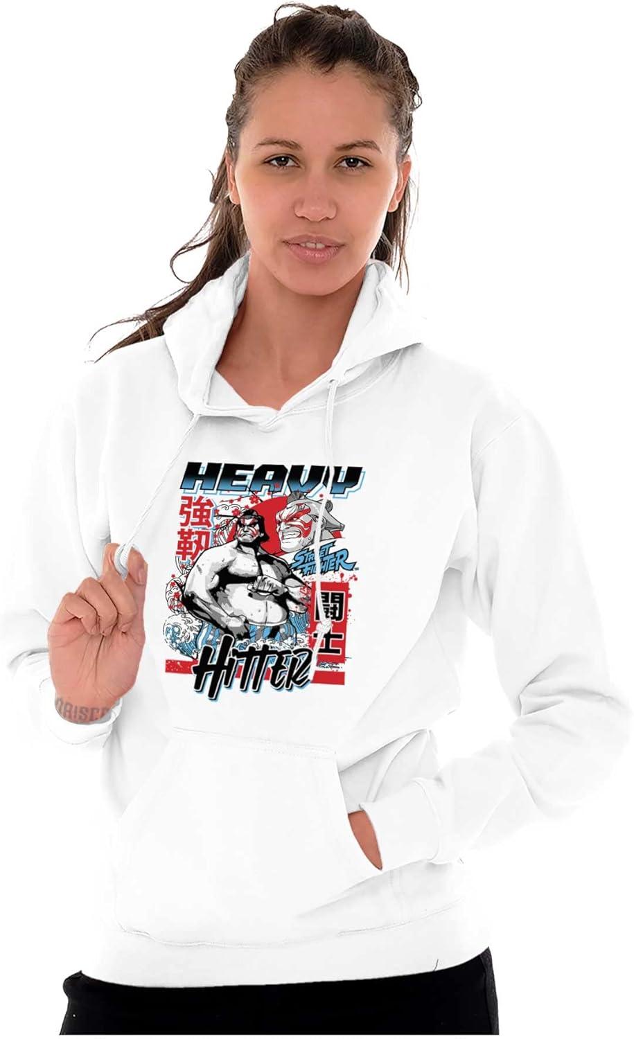 imageBrisco Brands Street Fighter E Honda Heavy Hitter Hoodie Sweatshirt Women MenWhite