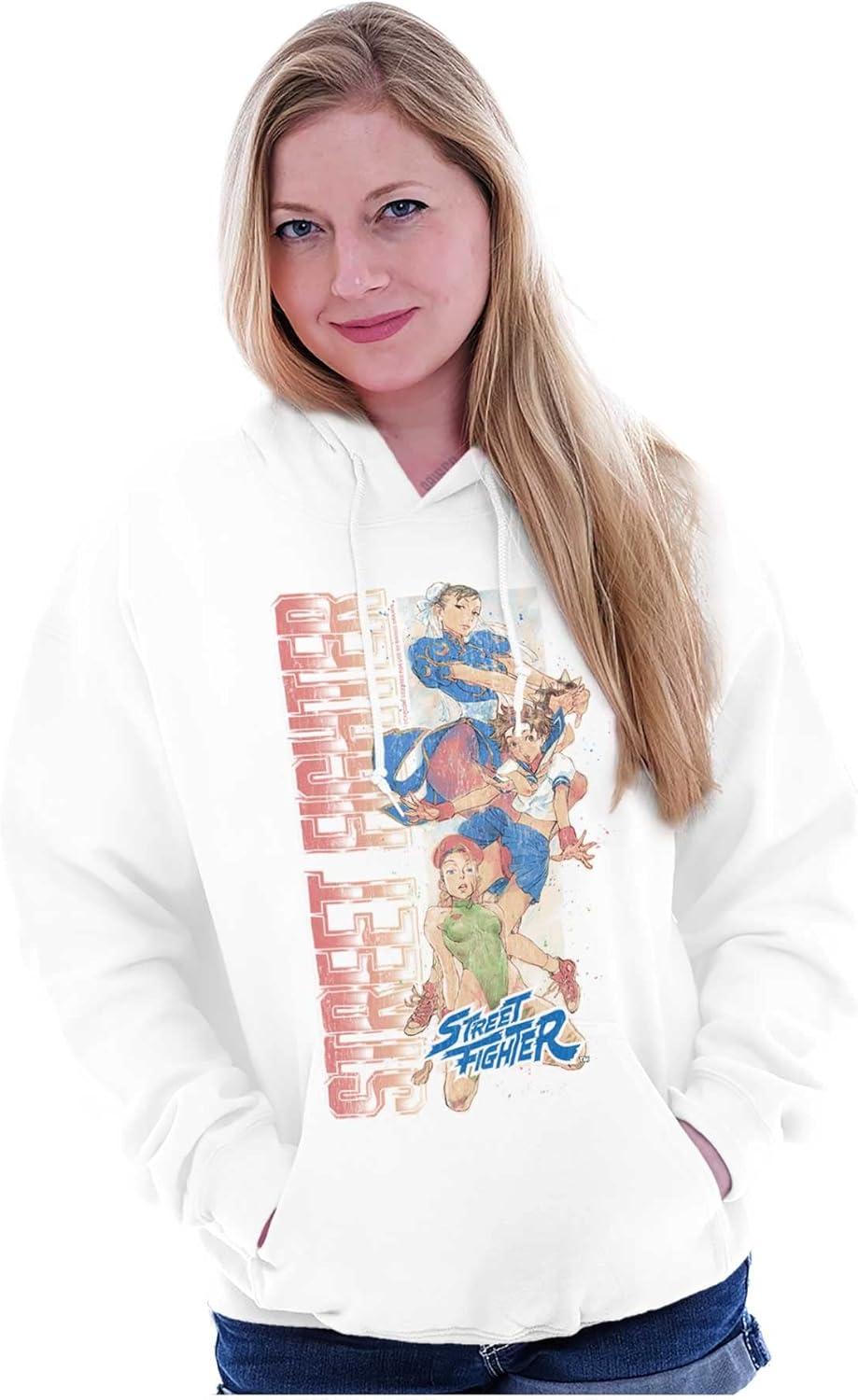 imageBrisco Brands Street Fighter Female Video Gamers Hoodie Sweatshirt Women MenWhite