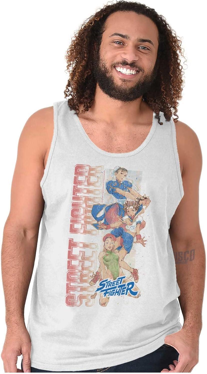 imageBrisco Brands Street Fighter Female Video Gamers Tank Top T Shirts Men WomenWhite