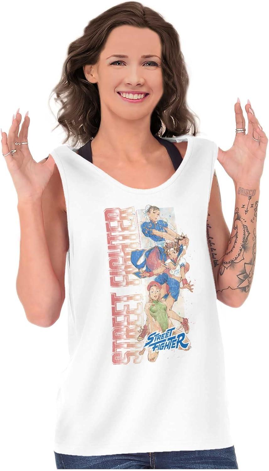 imageBrisco Brands Street Fighter Female Video Gamers Tank Top T Shirts Men WomenWhite