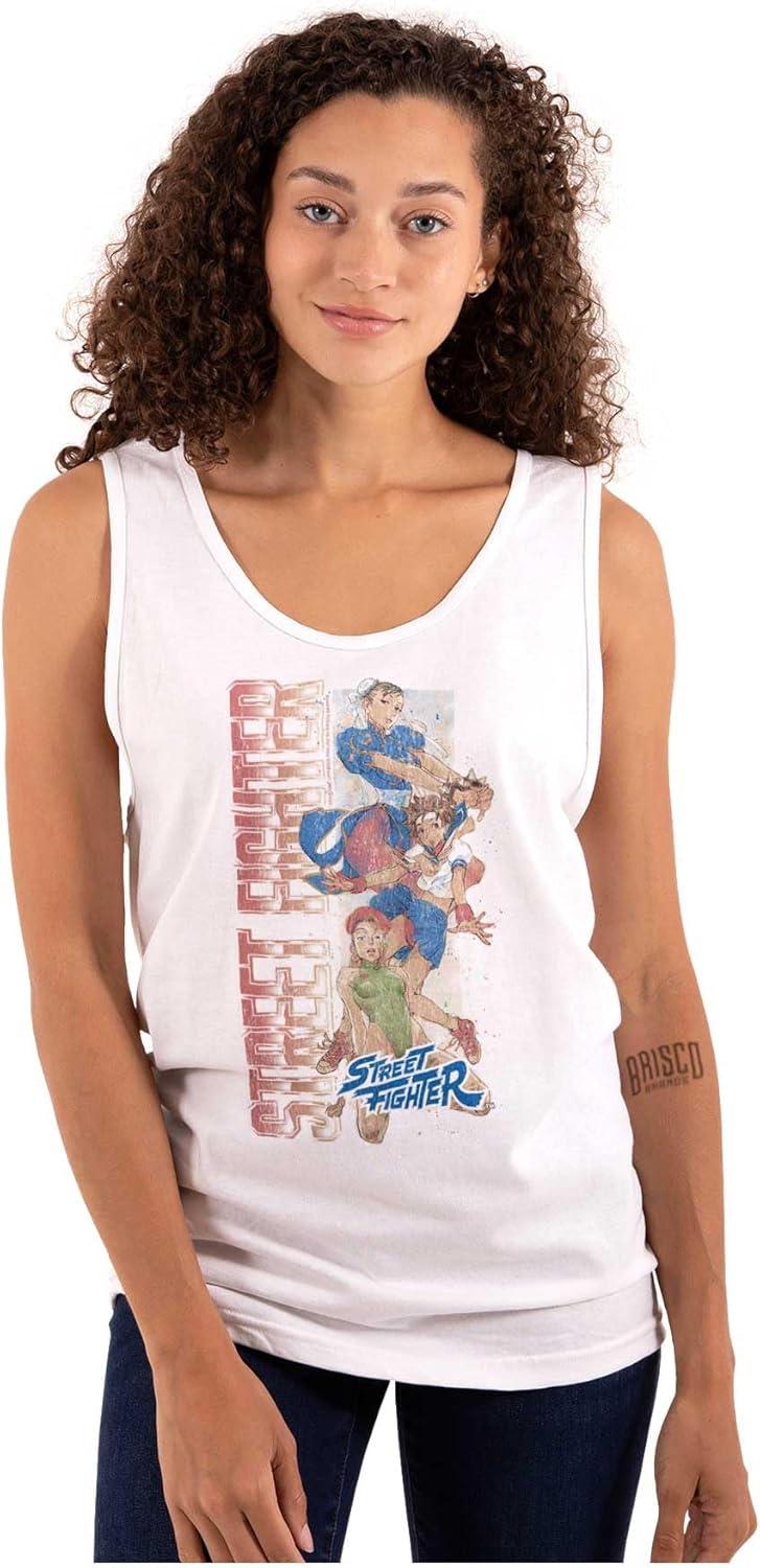 imageBrisco Brands Street Fighter Female Video Gamers Tank Top T Shirts Men WomenWhite