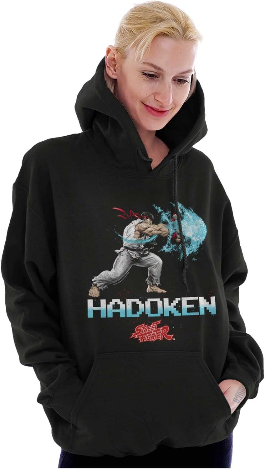 imageBrisco Brands Street Fighter Hadoken Gamer Hoodie Sweatshirt Women MenBlack