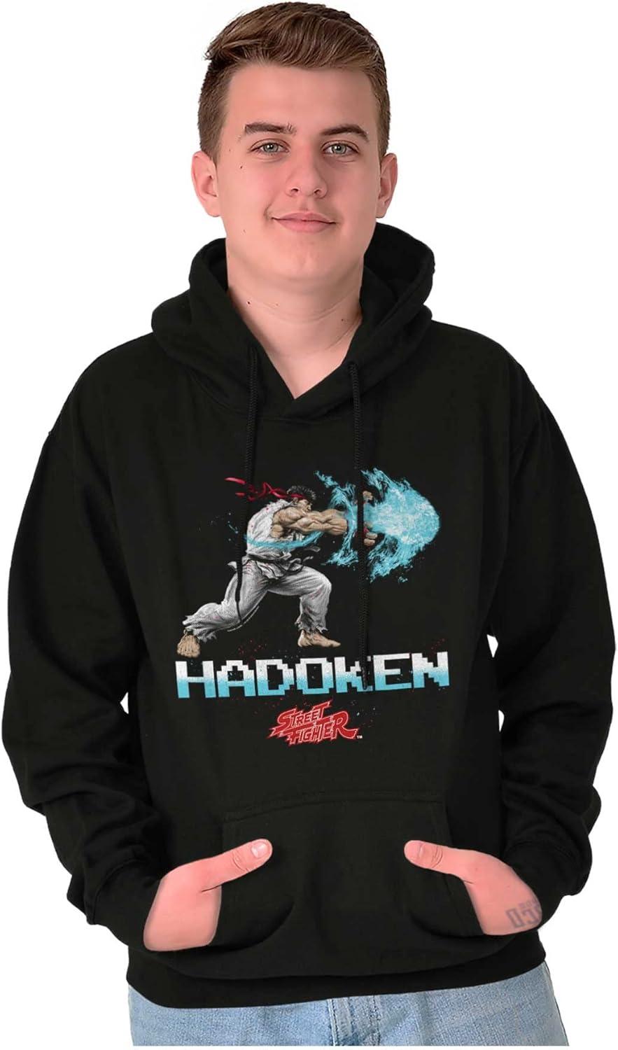 imageBrisco Brands Street Fighter Hadoken Gamer Hoodie Sweatshirt Women MenBlack