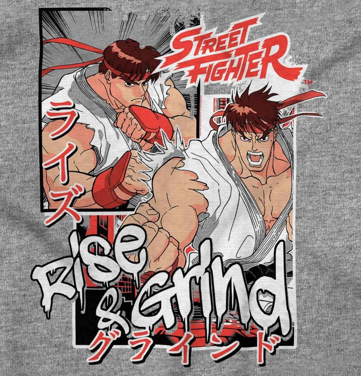 imageBrisco Brands Street Fighter Rise and Grind Ryu Zip Hoodie Sweatshirt MenSport Grey