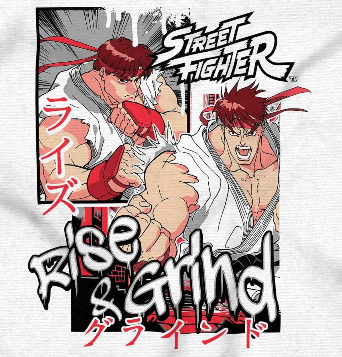 imageBrisco Brands Street Fighter Rise and Grind Ryu Zip Hoodie Sweatshirt MenWhite