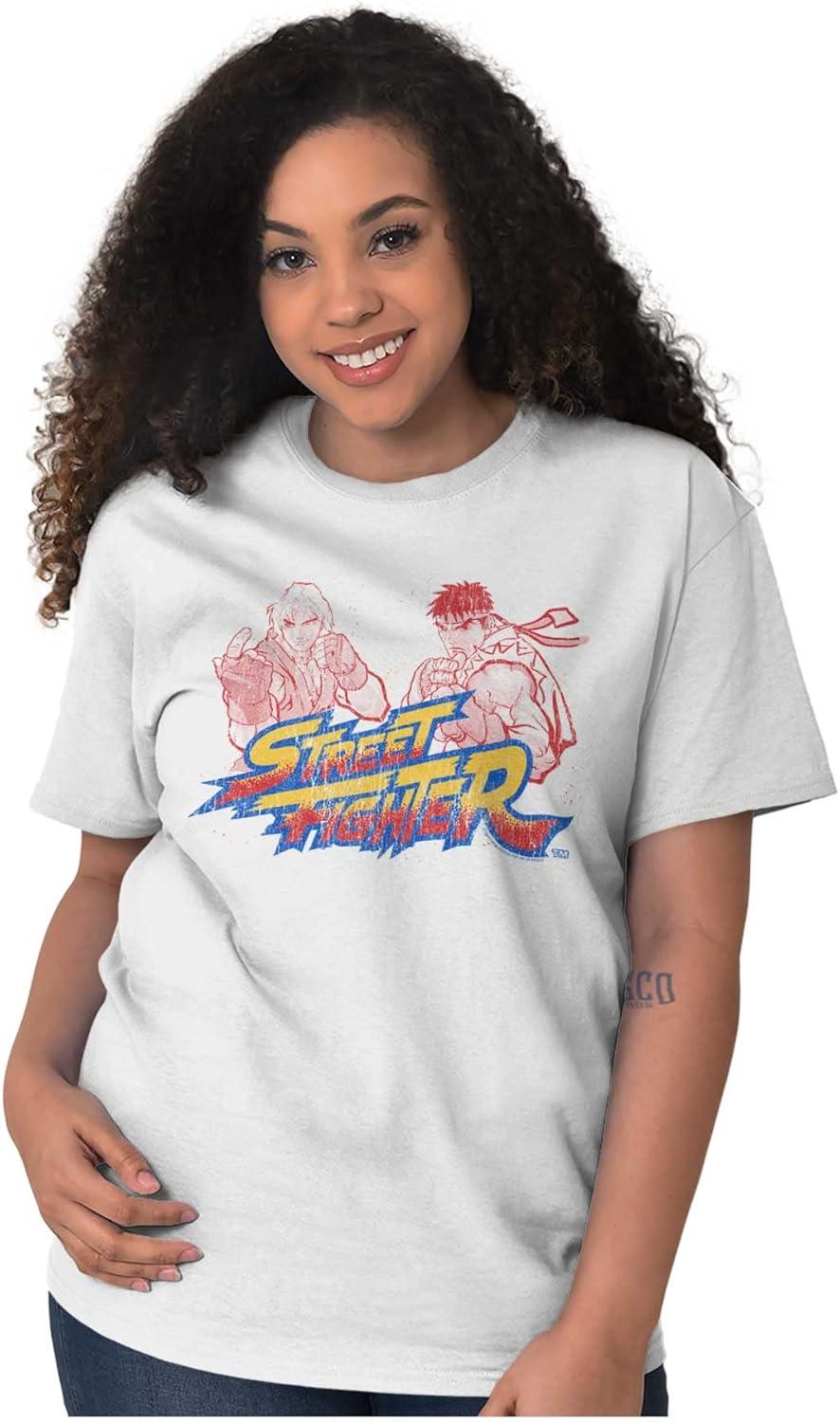 imageBrisco Brands Street Fighter Ryu Luke 90s Gamer Graphic T Shirt Men or WomenWhite