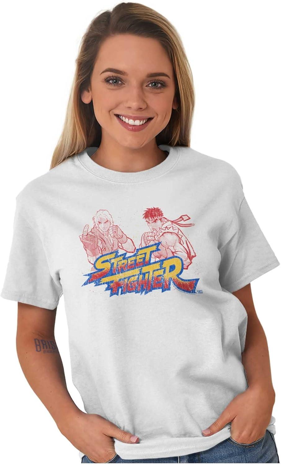 imageBrisco Brands Street Fighter Ryu Luke 90s Gamer Graphic T Shirt Men or WomenWhite