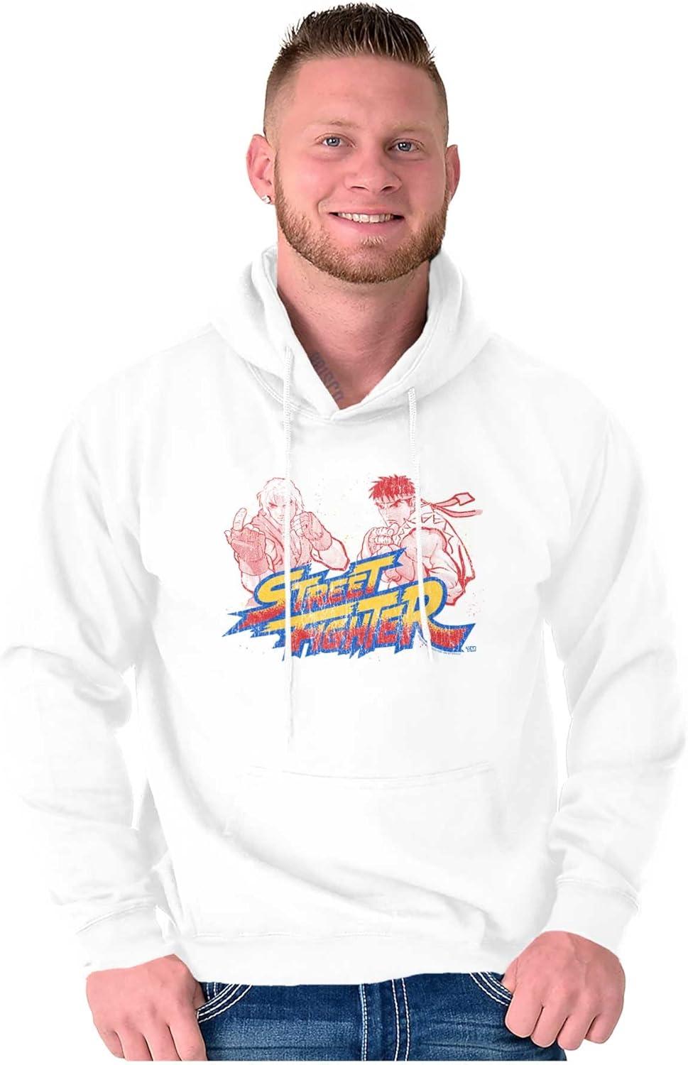 imageBrisco Brands Street Fighter Ryu Luke 90s Gamer Hoodie Sweatshirt Women MenWhite