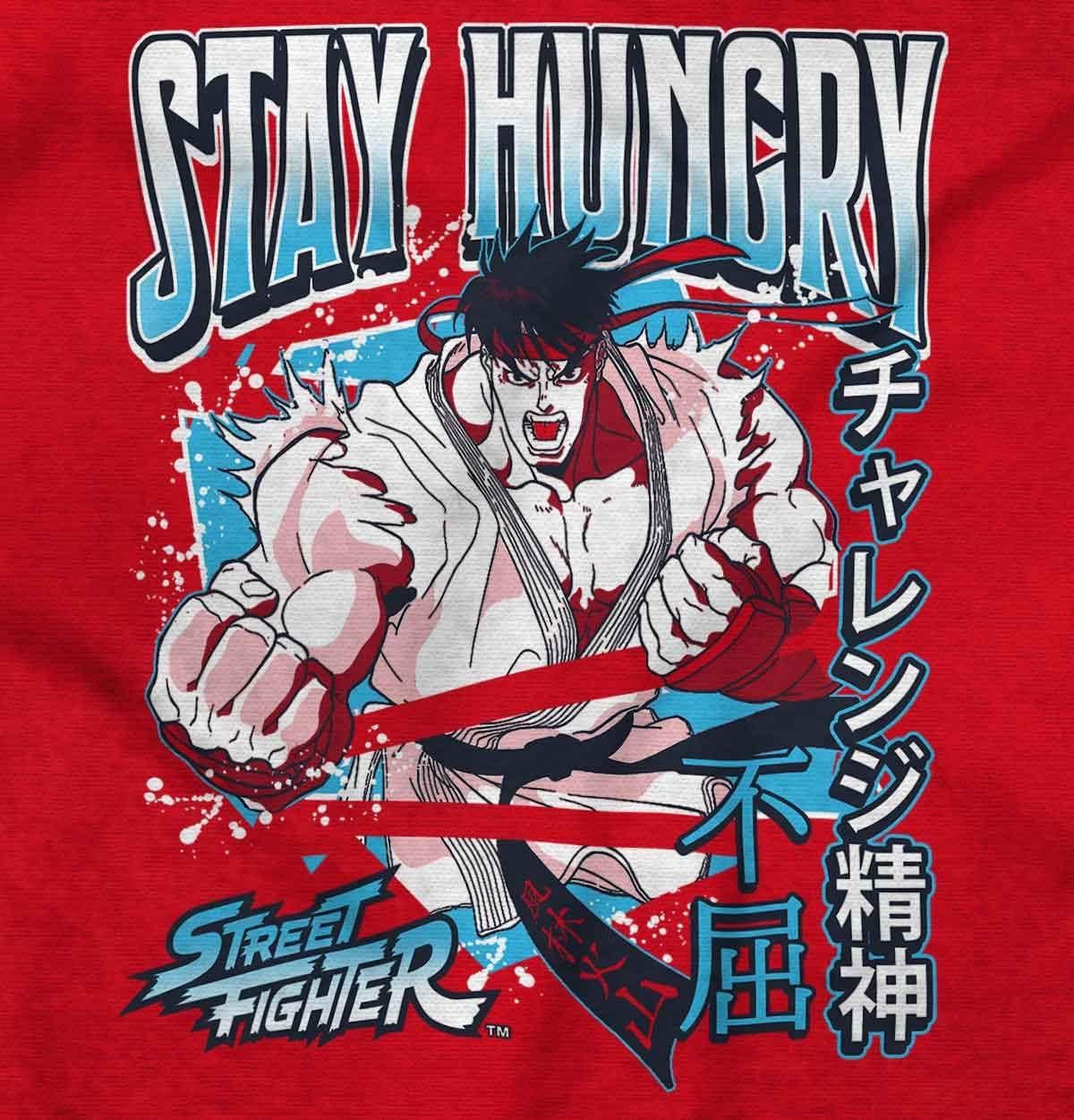 imageBrisco Brands Street Fighter Ryu Stay Hungry Hoodie Hooded Sweatshirt MenRed