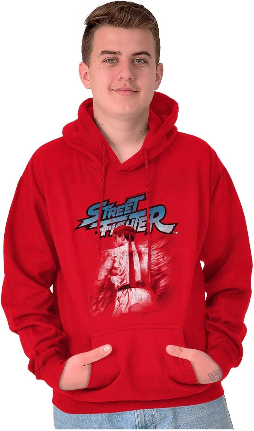 imageBrisco Brands Street Fighter Video Gamer 90s Ryu Hoodie Sweatshirt Women MenRed
