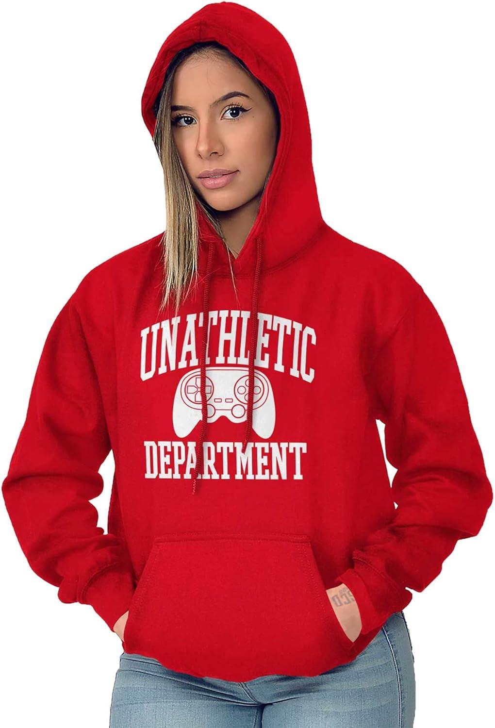 imageBrisco Brands Unathletic Department Video Game Nerd Hoodie Sweatshirt Women MenRed