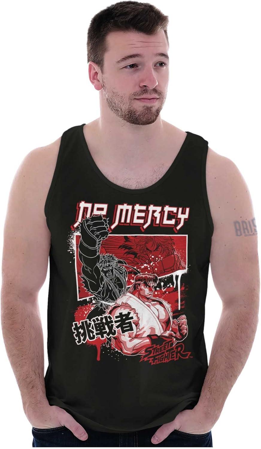 imageKanji Street Fighter No Mercy Ryu Tank Top Sleeveless Tee MenBlack