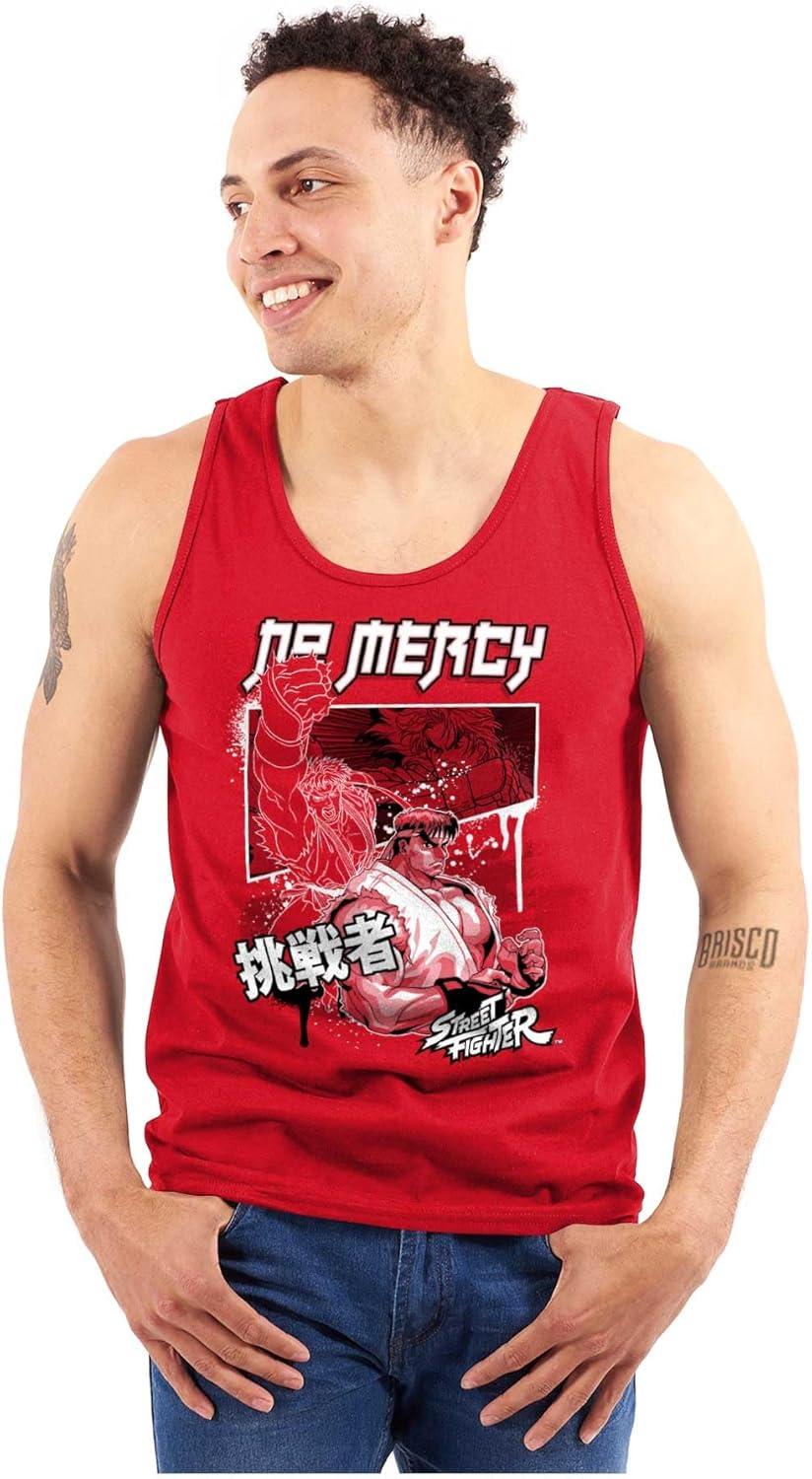 imageKanji Street Fighter No Mercy Ryu Tank Top Sleeveless Tee MenRed