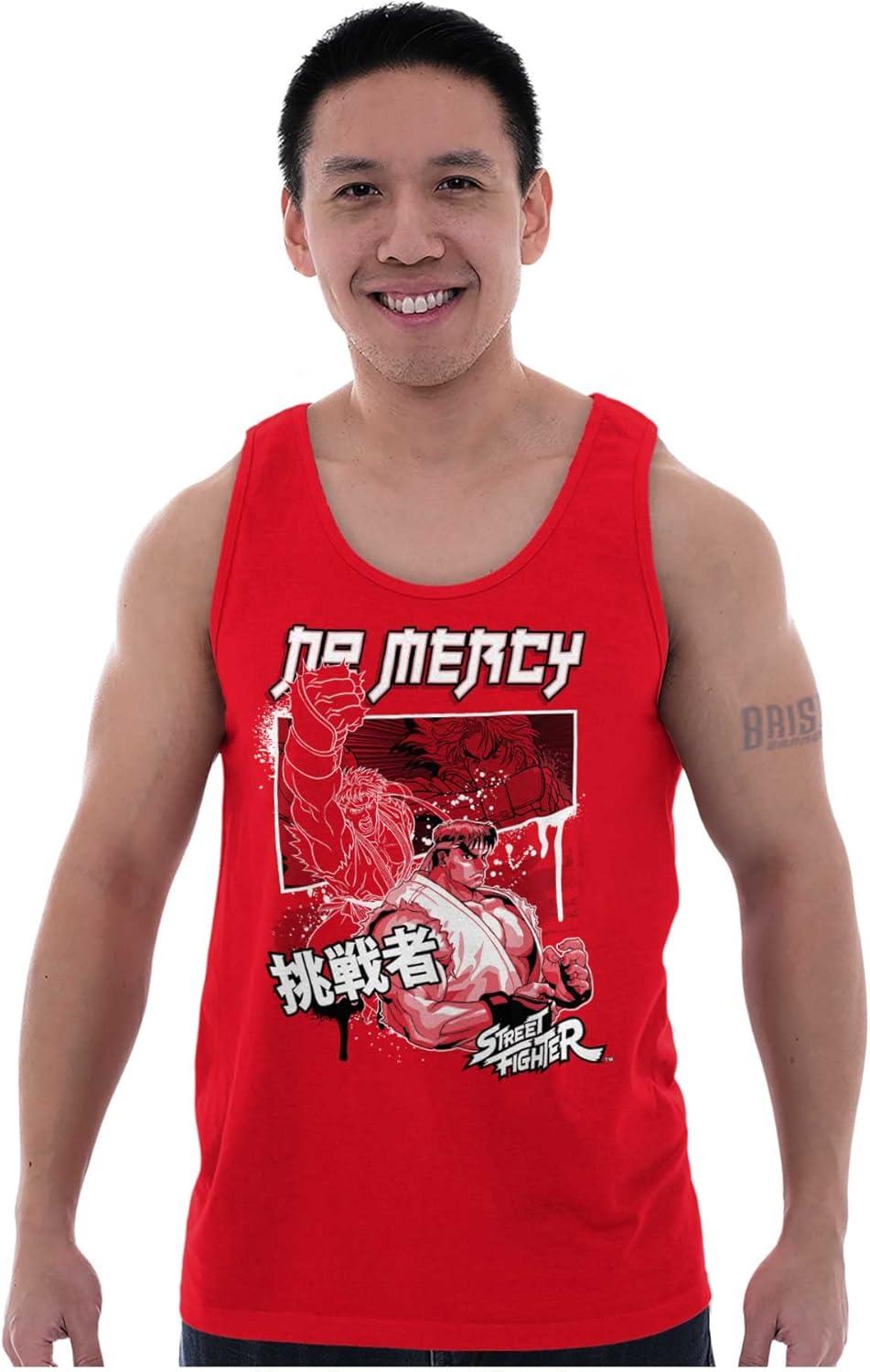 imageKanji Street Fighter No Mercy Ryu Tank Top Sleeveless Tee MenRed
