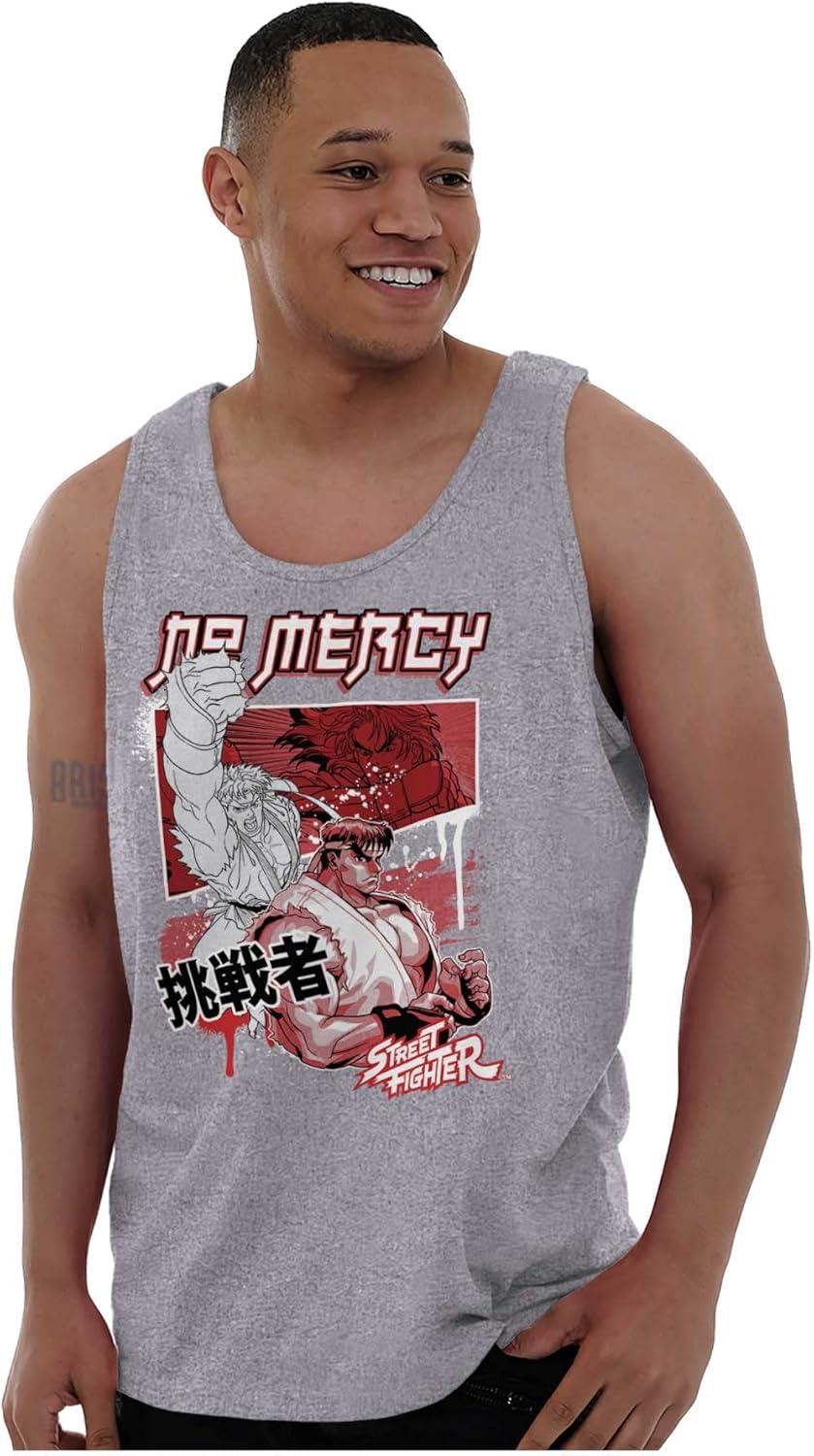 imageKanji Street Fighter No Mercy Ryu Tank Top Sleeveless Tee MenSport Grey