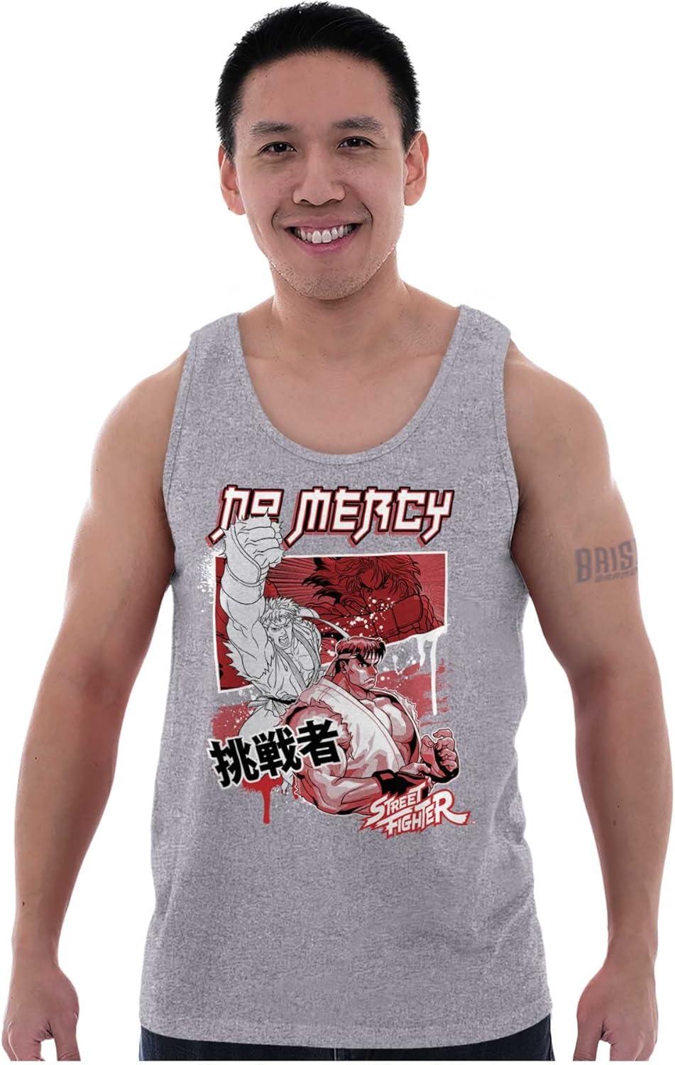 imageKanji Street Fighter No Mercy Ryu Tank Top Sleeveless Tee MenSport Grey