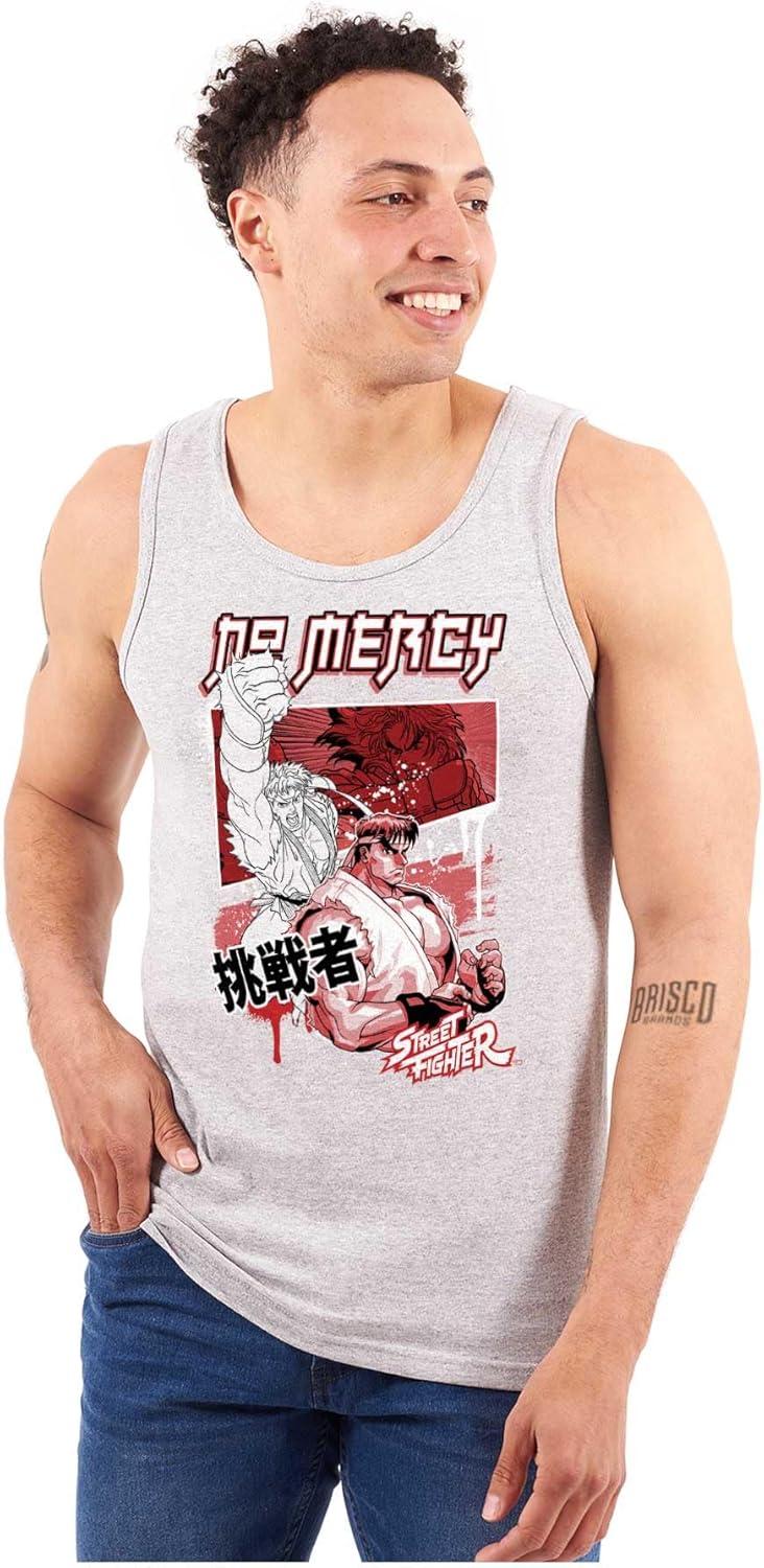 imageKanji Street Fighter No Mercy Ryu Tank Top Sleeveless Tee MenSport Grey