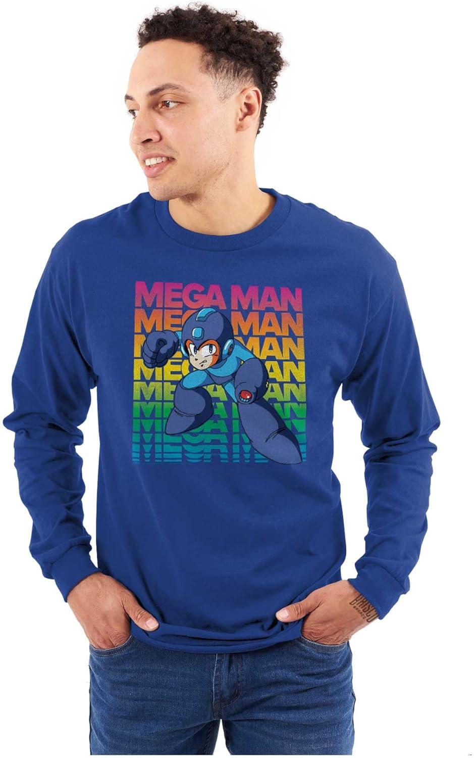 imageMega Man 90s Anime Cartoon Character Long Sleeve Tshirt Men WomenRoyal