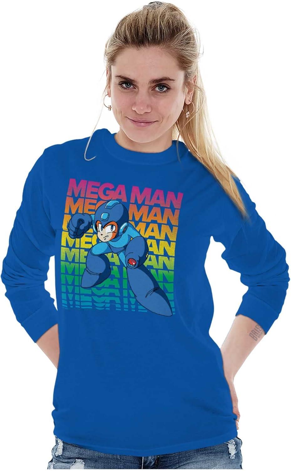 imageMega Man 90s Anime Cartoon Character Long Sleeve Tshirt Men WomenRoyal