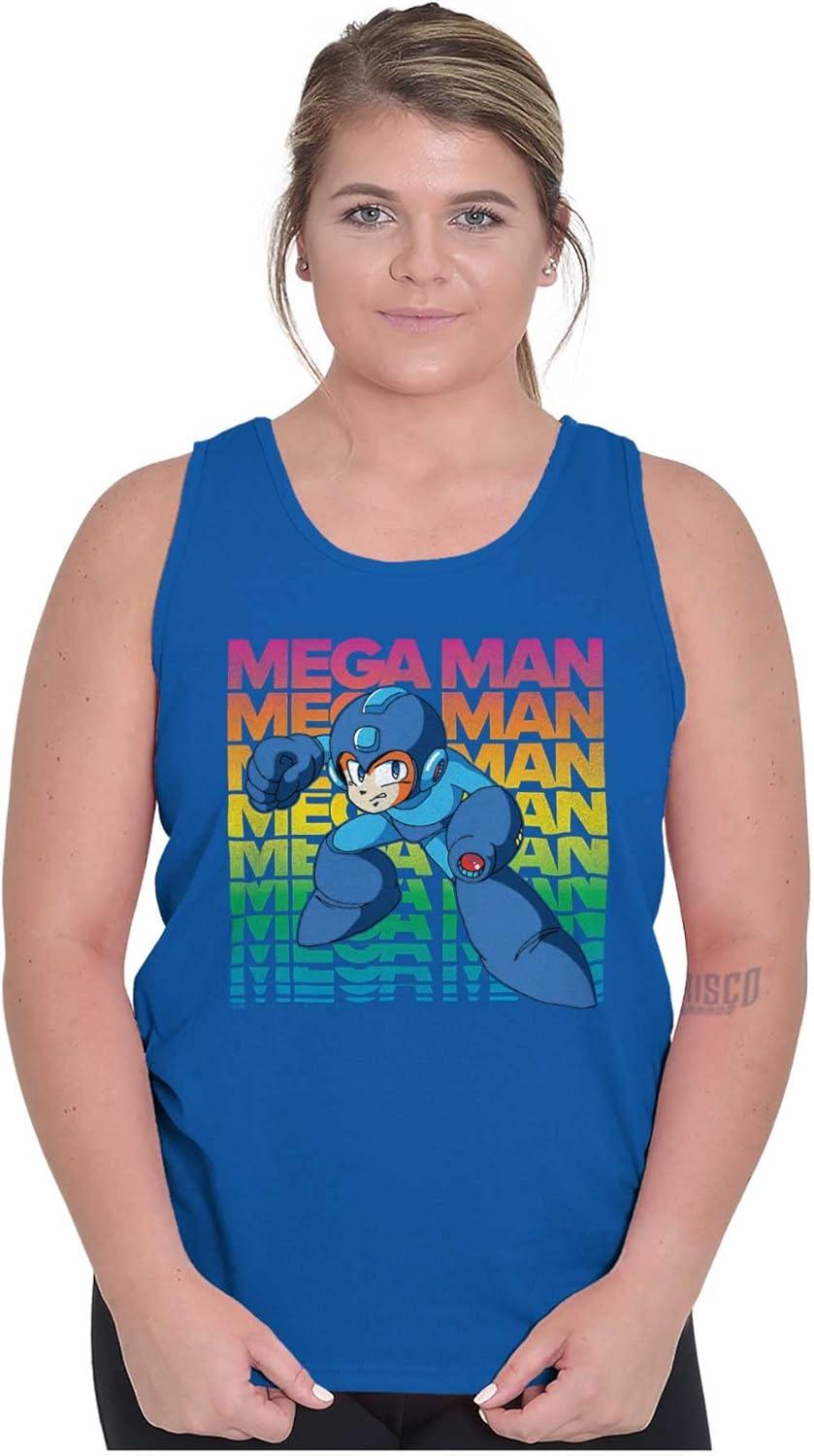 imageMega Man 90s Anime Cartoon Character Tank Top T Shirts Men WomenRoyal