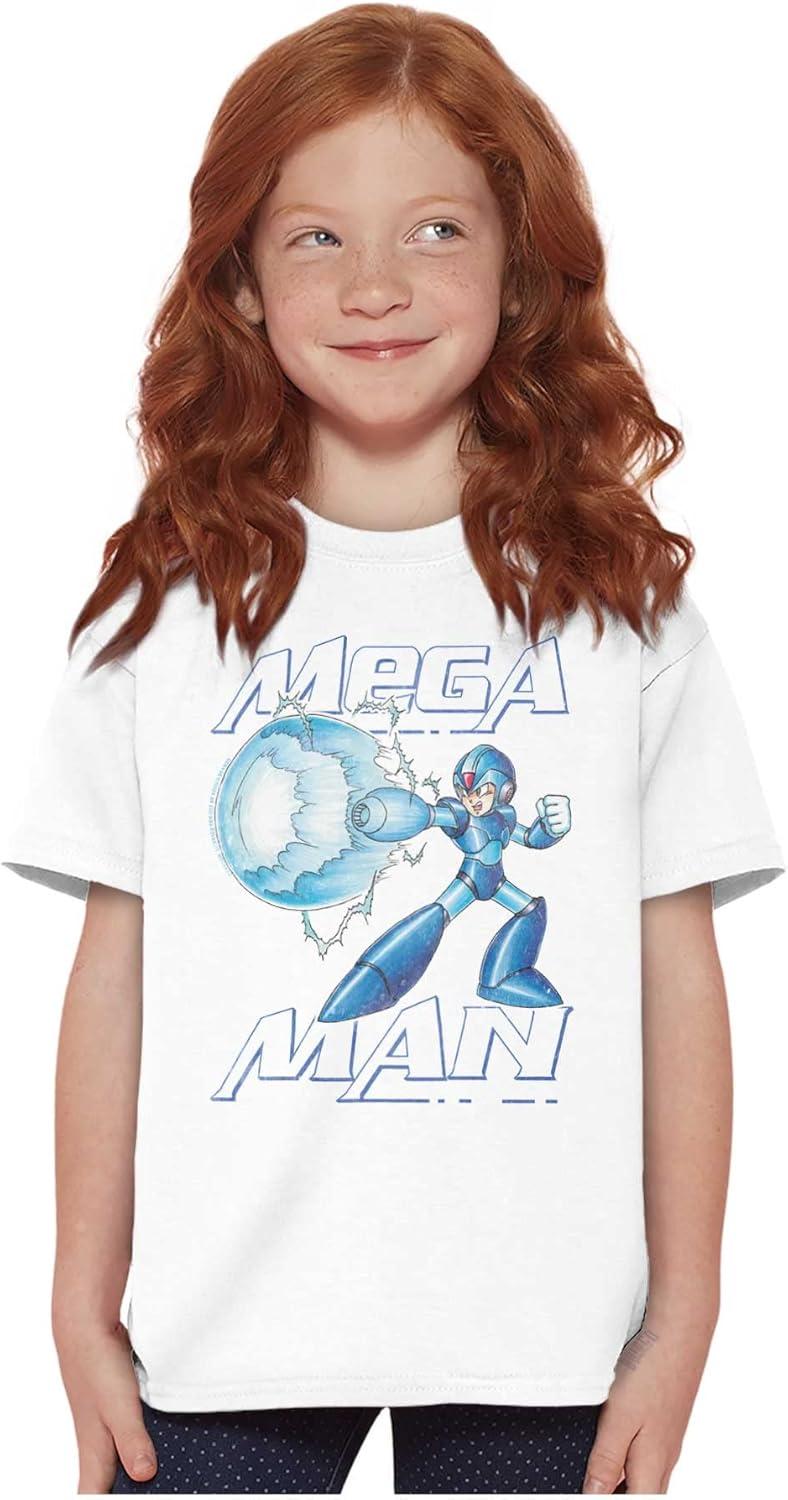 imageMega Man Classic 90s Anime Character Crewneck T Shirts Boy GirlWhite