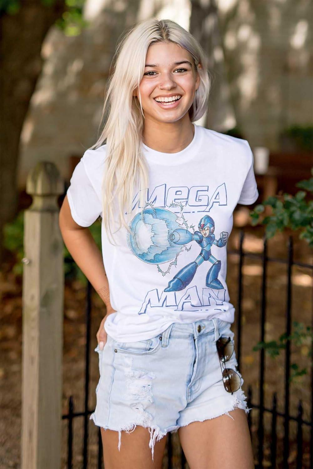 imageMega Man Classic 90s Anime Character Graphic T Shirt Men or WomenWhite