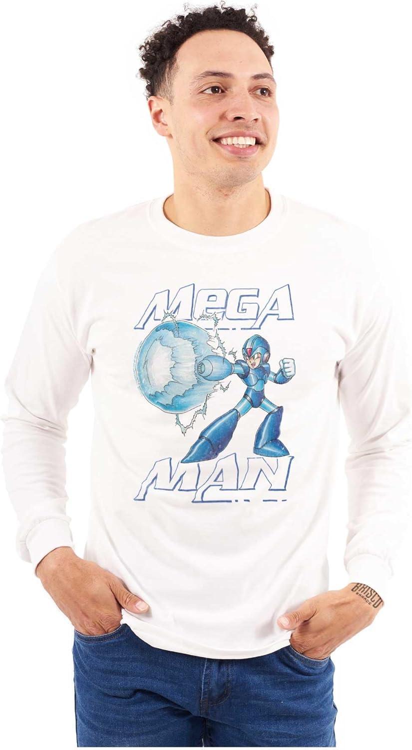 imageMega Man Classic 90s Anime Character Long Sleeve Tshirt Men WomenWhite