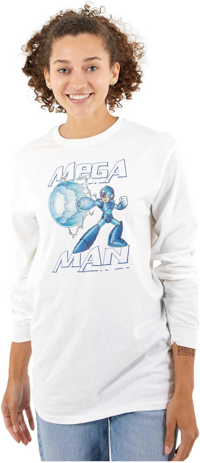imageMega Man Classic 90s Anime Character Long Sleeve Tshirt Men WomenWhite