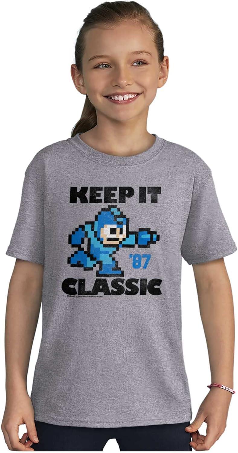 imageMega Man Keep it Classic 80s Gaming Crewneck T Shirts Boy GirlSport Grey