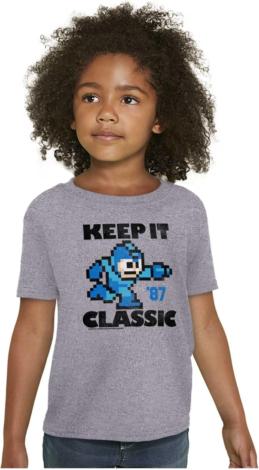 imageMega Man Keep it Classic 80s Gaming Crewneck T Shirts Boy GirlSport Grey