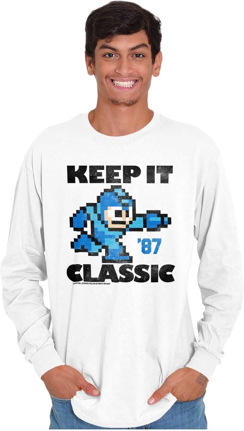 imageMega Man Keep it Classic 80s Gaming Long Sleeve Tshirt Men WomenWhite