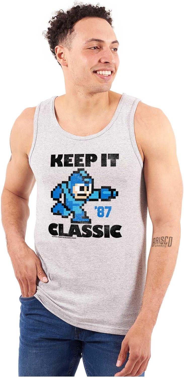 imageMega Man Keep it Classic 80s Gaming Tank Top T Shirts Men WomenSport Grey
