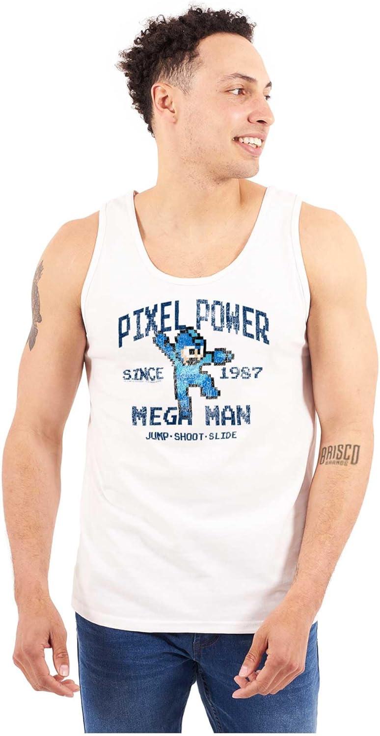 imageMega Man Pixel Power 80s 8bit Gamer Tank Top T Shirts Men WomenWhite