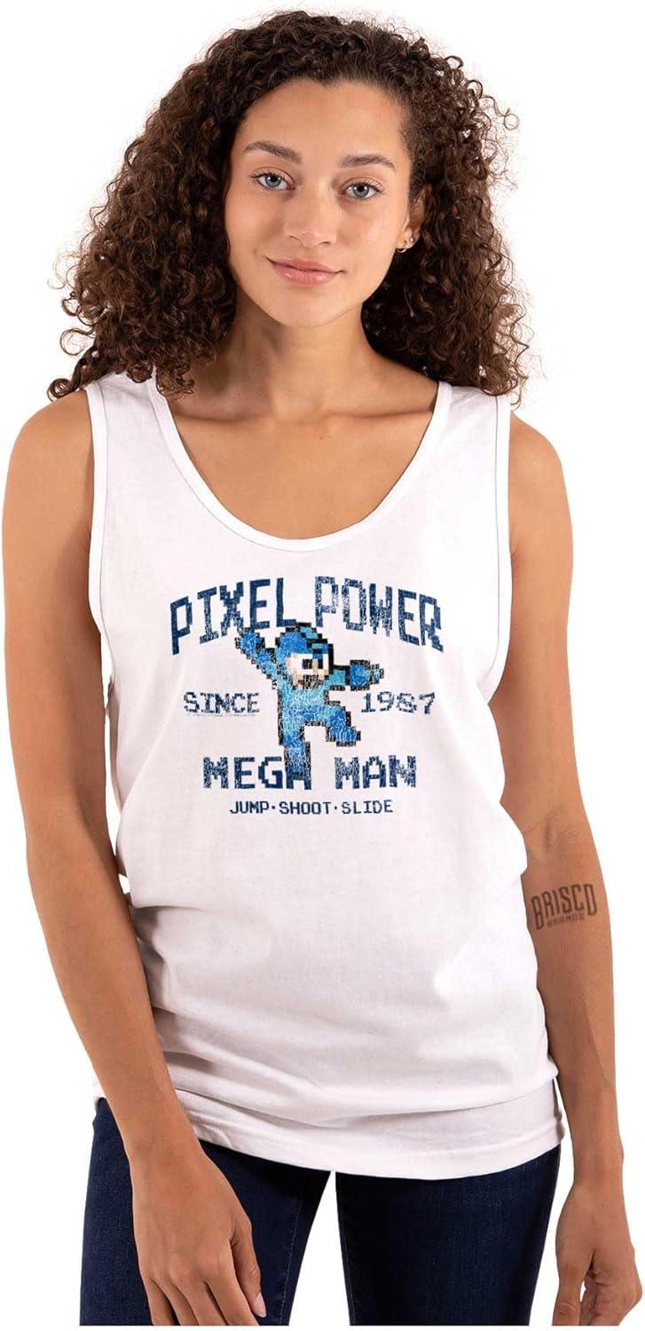 imageMega Man Pixel Power 80s 8bit Gamer Tank Top T Shirts Men WomenWhite