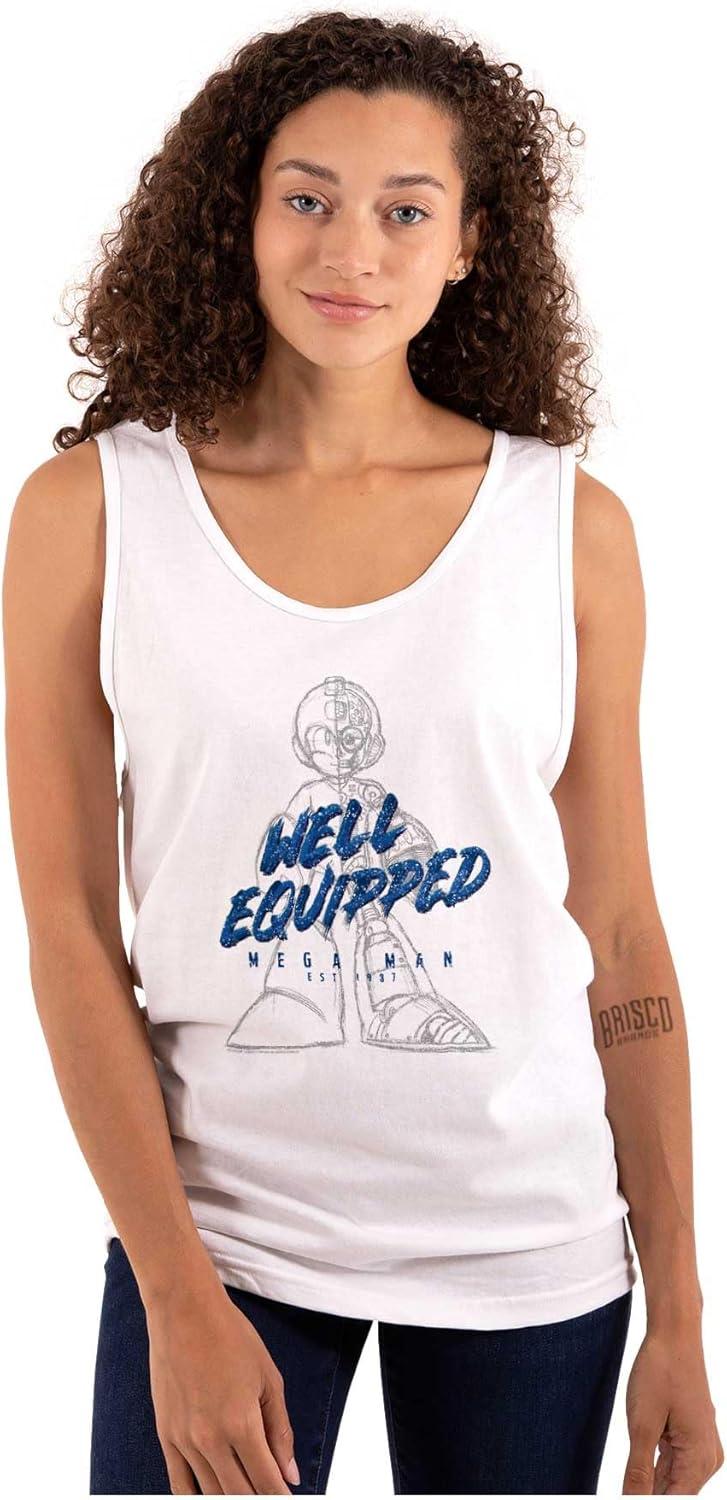 imageMega Man Retro 1990s Anime Cartoon Tank Top T Shirts Men WomenWhite