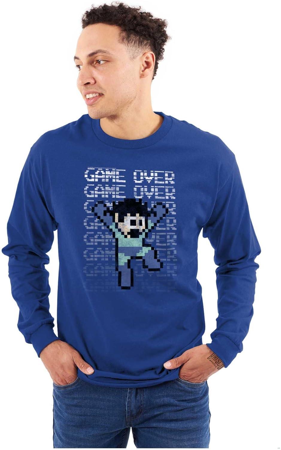 imageMega Man Retro 90s 8bit Video Game Long Sleeve Tshirt Men WomenRoyal
