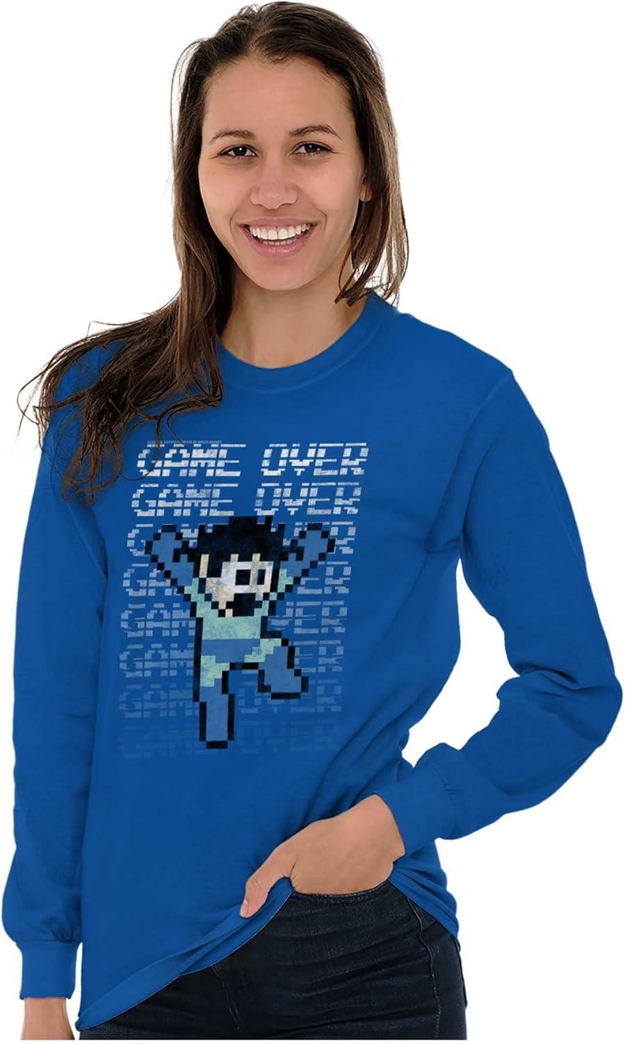 imageMega Man Retro 90s 8bit Video Game Long Sleeve Tshirt Men WomenRoyal